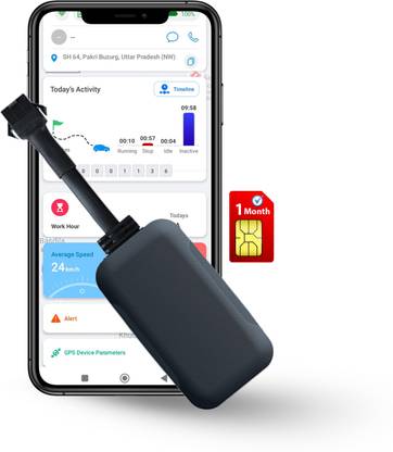fetaca Wired GPS Tracker for Bike | Live Tracking with 1 Month SIM Data & Software GPS Device