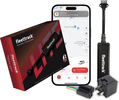 fleettrack Wired Tracker with Remote Engine Lock for Car, Bike, Truck, Bus GPS Device