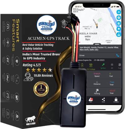 Acumen Track UC 600(SOS, Panic Button & Microphone) GPS Tracker for Car Bike Suv & Truck with Inbuilt Battery Engine Cut Off GPS Device