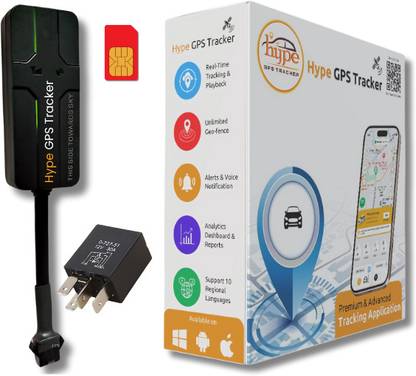 HypeGPSTracker Wired GPS Tracker for Car, Bike, Scoty And Eletric Vehicles|Engine ON/OFF | GPS Device