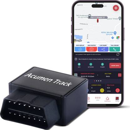 Acumen Track OBD II (Wireless, Plug & Play) GPS Tracker only for Car GPS Device
