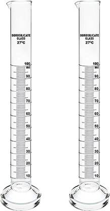 Pushpa Measuring Cylinder 200ml Borosilicate Glass Graduated Cylinder