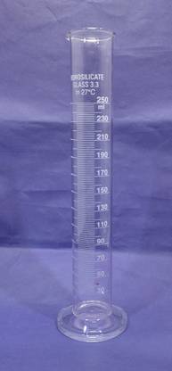 moolenterprises Borosilicate Glass Measuring Cylinder 250 ml (pack of 1 pic) Borosilicate Glass Graduated Cylinder