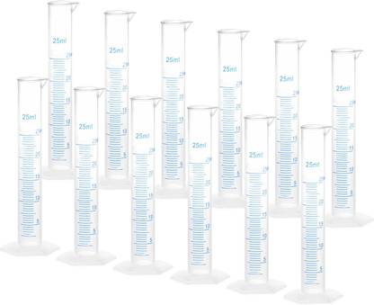 Salco 12 Pack 25ml Plastic Graduated Cylinder, Plastic Measuring Cylinder Set Plastic Graduated Cylinder