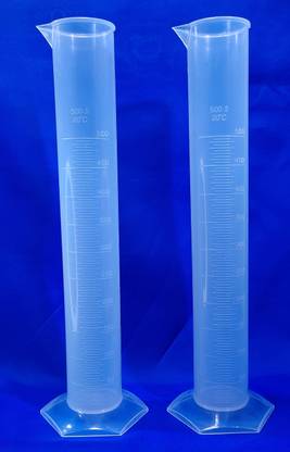 moolenterprises Measuring Cylinder (Size: 500ML) set of 2 Plastic Graduated Cylinder
