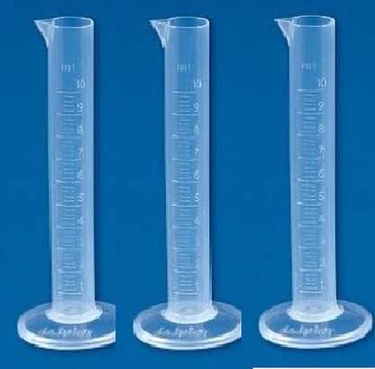 Rupsonenterpris Measuring Cylinders,Transparent, Least Count 1 ml (set of 3), PP (Polypropylene) Graduated Cylinder