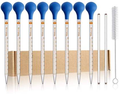Salco 10ml Glass Graduated Droppers Lab Pipettes Dropper Liquid Pipette Plastic Graduated Cylinder