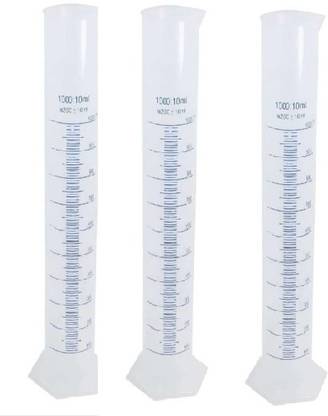Apex Labs Measuring Cylinder 1000 ml (Hexagonal) Pack of 3 PP (Polypropylene) Graduated Cylinder