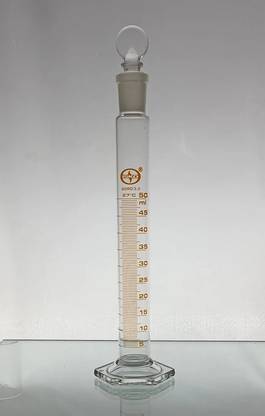 ISKO Measuring Cylinder Hexagonal Base with Glass Stopper set Borosilicate Glass Graduated Cylinder