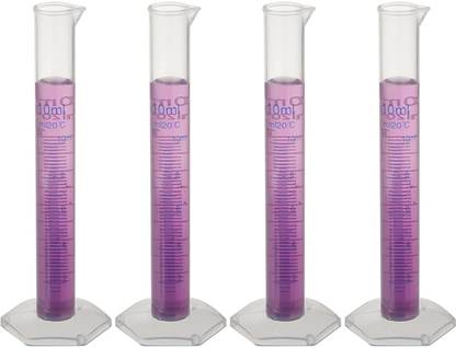 Spylx Plastic Measuring Cylinder 10ml, Pack of 4 Plastic Graduated Cylinder