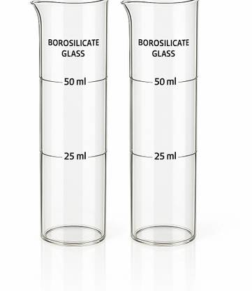 Apex Labs Nessler Cylinder 50 ML Borosillicate Pack of 2 Glass Graduated Cylinder