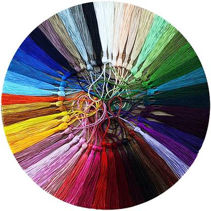 HASTHIP Handcraft Tassels for Decoration 76pcs,38 Colors Handmade Tassel with Loop Graduation Tassel for 2023