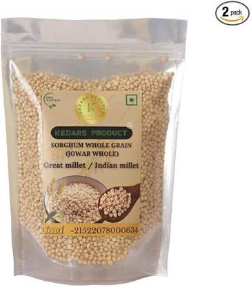 Kedars Product Sorghum Whole, Jowar Whole, Unpolished whole jowar 2Kg /Jowar Sabut/juar/ jola Sorghum
