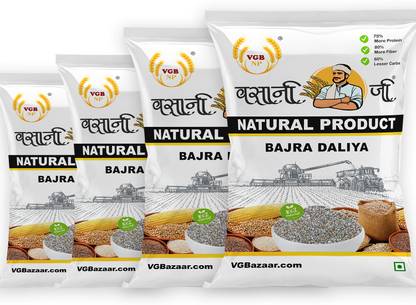 VGBNP 100% Natural & original Pearl millet Dalia (Bajri ka dalia) Bajra Daliya- 2KG Pearl Millet