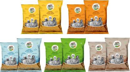 Adithi Millets Siridhanya Unpolished ORGANIC Foxtail/Kodo/Barnyard/Litle/BROWN TOP(500gm*10Pac) Mixed Millet