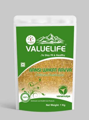 Value Life Bansi Wheat Ravva 1kg Whole Wheat