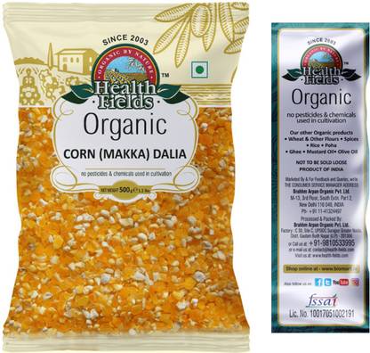 HealthFields Organic Corn (Makka) Dalia/Daliya (Maize Porridge) Corn