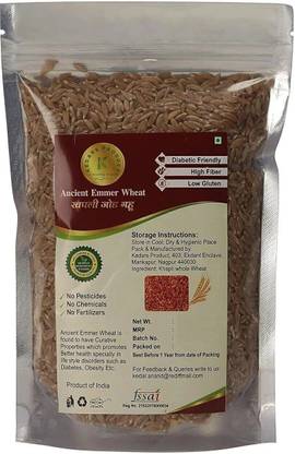 Kedars Product Khapli Wheat/Emmer wheat, Low gluten Wheat, Antidiabetic khapli Gahu Whole Wheat
