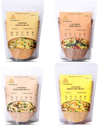 Mahi Organix Five Positive Millets Combo Foxtail, Kodo, Browntop, Barnyard Millet (500g Each) Barnyard Millet