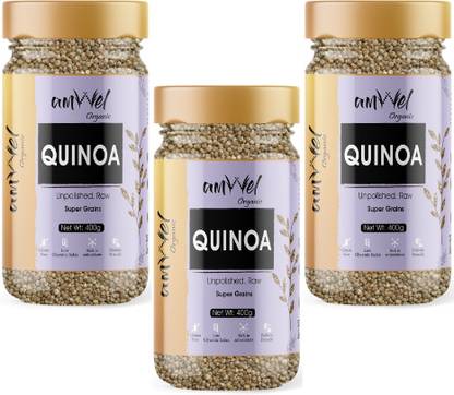 Amwel Quinoa Seeds 400g (Super Grains|Weight Loss|High Fiber)-Pack of Three=1200g Quinoa