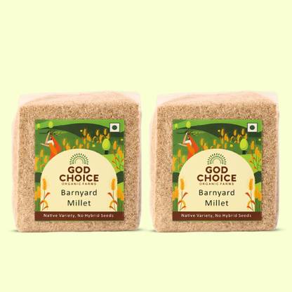 God Choice Organic Farms Barnyard Millets 1 Kg Whole Grain High Plant Protein and Fibre Barnyard Millet