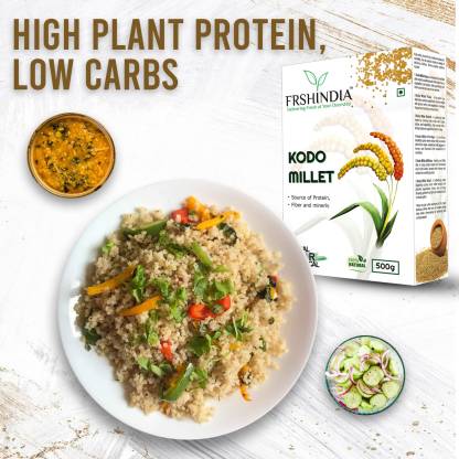 frshindia Kodo Millet Natural Grains 1kg (500g x 2 Packs) - | Native Low GI High Protein Kodo Millet