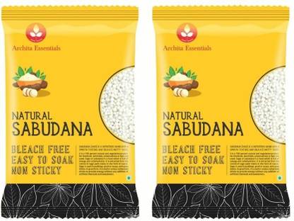 Archita Natural Sabudana -Pack Of 2 (2x500g) - Net 1 kg. Sago
