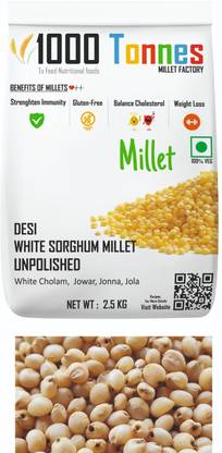1000 Tonnes Millet Factory 5kg Unpolished Desi White sorghum Millet ( EXPORT QUALITY Jowar, Jonna, Jola Sorghum