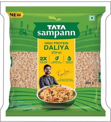 Tata Sampann High Protein Daliya 400 Grams, Pack Of 1 Whole Wheat