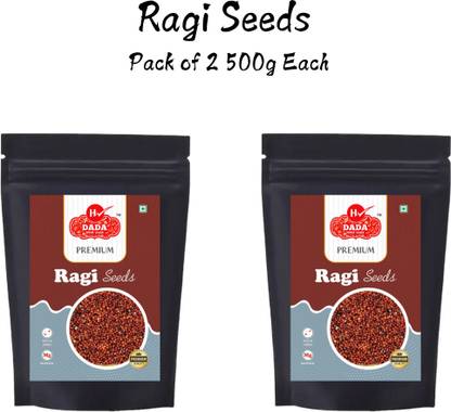 DADA 100% Natural Finger Millet (Ragi Whole grain) Pure Ragi Seeds 500g X2 Pack of 2 Finger Millet