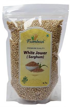 Farmbean Whole White Jowar Grains / Sorghum / Jonna Native Low GI Millet Rice Jowar