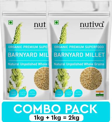 Nutiva Combo Pack of Barnyard Millet 1kg Jhangora/Udalu/Khira/Kodisama/Swank Barnyard Millet