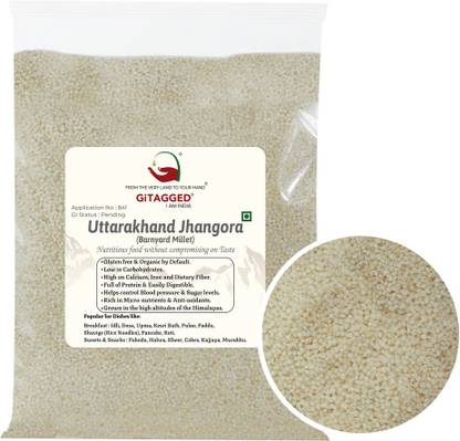 GiTAGGED Uttarakhand Barnyard Millet Jhangora from Himalayan Valleys - 1kg Barnyard Millet