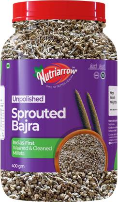 Nutriarrow Unpolished Sprouted Bajra, Washed and Cleaned Millets Pearl Millet