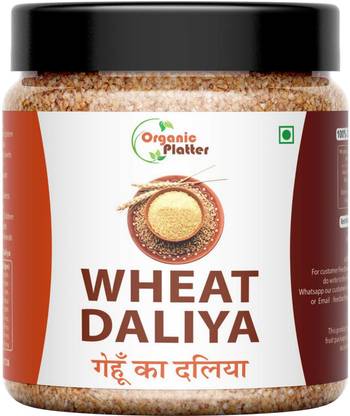 Organic Platter Wheat Daliya,Broken Wheat,Gehu ka Daliya, Khapli Wheat Daliya,High Protein-JAR Whole Wheat