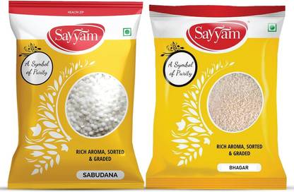 Sayyam Combo Pack of Sabudana (Sago) -500gm and Bhagar (Barnyard Millet) -500gm Barnyard Millet