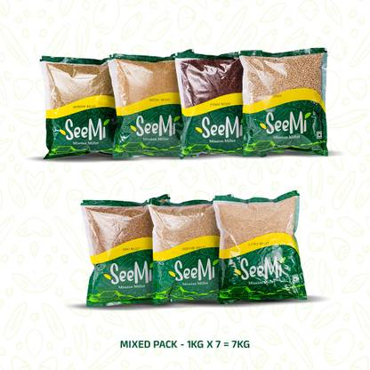 SEEMI Foxtail, Little, Kodo, Browntop, Barnyard, Pearl, Jowar- Ready-to-Cook Mixed Millet