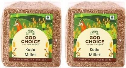 God Choice Organic Farms Kodo Millets 1 Kg Whole Grain | Varagu millet or Kodon | Unpolished. Kodo Millet