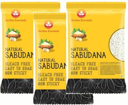 Archita Natural Sabudana -Pack Of 3 (3x500g) - Net 1.5 kg. Sago