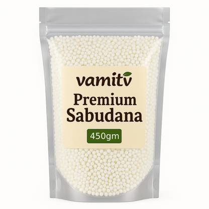 vamitv Sabudana 450gm | Pure Sago Pearls for Fasting & Cooking | 100% Natural & Pure Sago