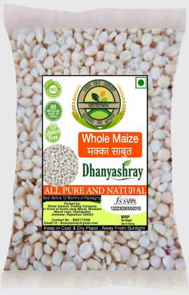 Dhanyashray Maize Corn (Whole) 500gm | Sabut Makka Grain (White Maize), Raw Makkai Corn