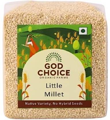 God Choice Organic Farms Little Millets 500 Gm | Unpolished | Siridhanya | Low GI | Native seeds Little Millet