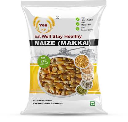 VGBNP 100% Natural Maize Corn (Zea maize) Makkai Whole grain (yellow maize ) - 1kg Corn