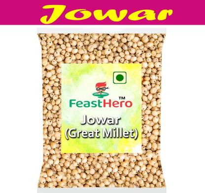 Feasthero Unpolished Sorghum Millet | Desi Jowar | Gluten Free Jowar | 500g Sorghum