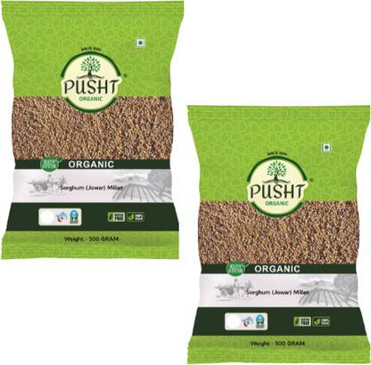 Pusht Organic Sorghum (Jowar) Millet Combo Pack Of 500gm x 2 - 1Kg Sorghum
