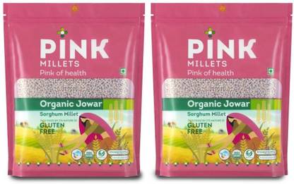 Pink Millets Organic Whole Jowar Millet - 2kg Unpolished Sorghum Millet High in Fibre Jowar