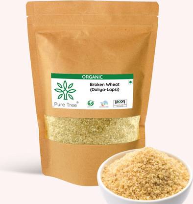 Pure Tree Certified Organic Daliya Wheat Lapsi | Gehu ka Daliya | Broken Wheat Broken Wheat