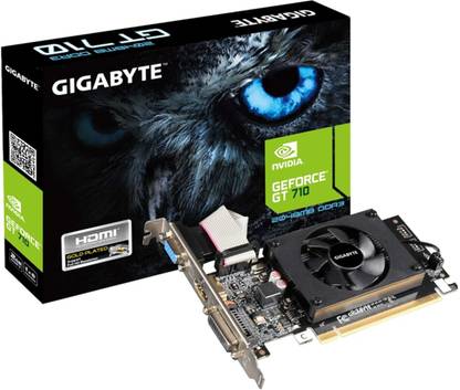 GIGABYTE GeForce GT 710 2GB DDR3 GDDR3 2 GB NVIDIA Chipset 64 bit 954 MHz Graphics Card