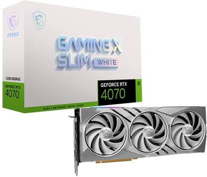 MSI GeForce RTX 4070 GAMING X SLIM WHITE 12G GDDR6X 12 GB NVIDIA Chipset 192 bit 2610 MHz Graphics Card