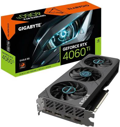 GIGABYTE RTX 4060 TI EAGLE GV-N406TEAGLE-8GD GDDR6 8 GB NVIDIA Chipset 128 bit 18000 MHz Graphics Card